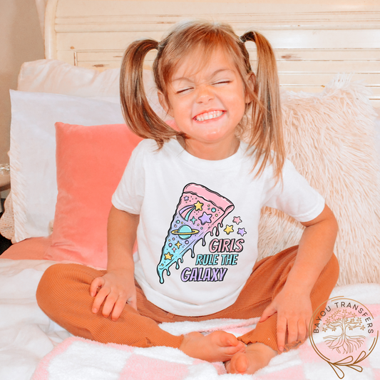 Girls rule the Galaxy Screen Print Transfer