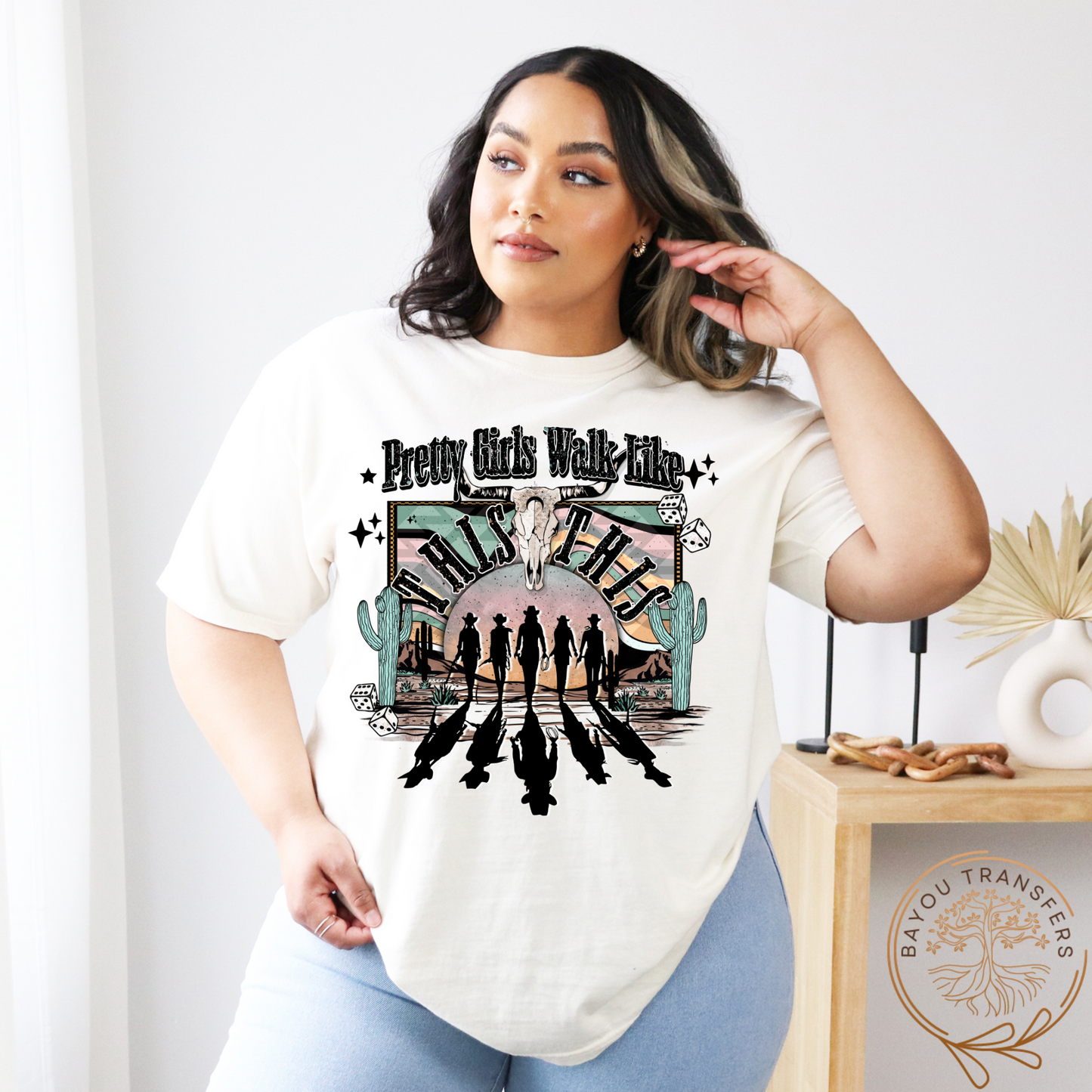 Pretty Girls Walk - Thin Matte Screen Print Transfer