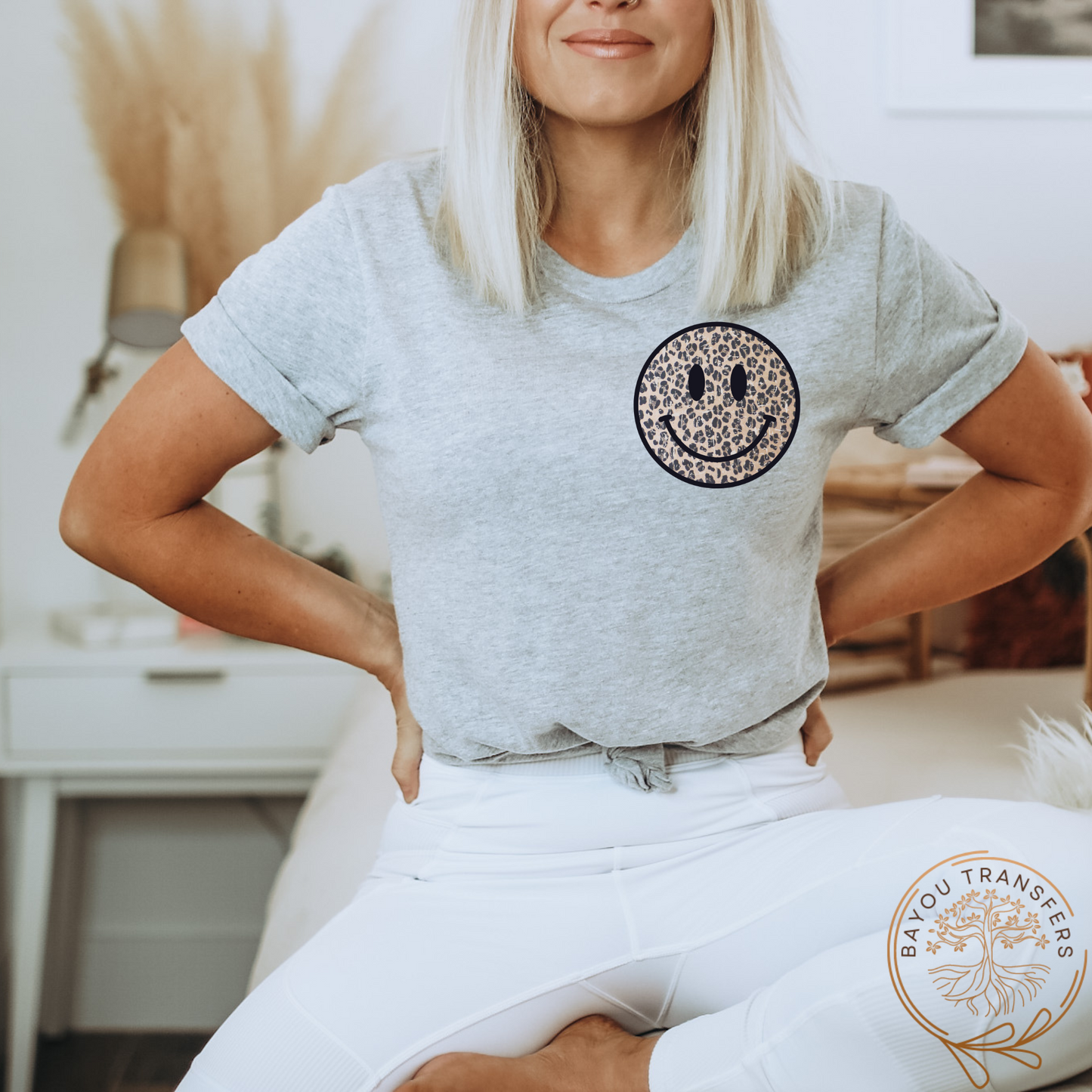 Retro Smile Face - Screen Print Transfer