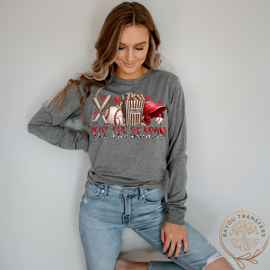 Tis the Season Baseball - Thin Matte Screen Print Transfer