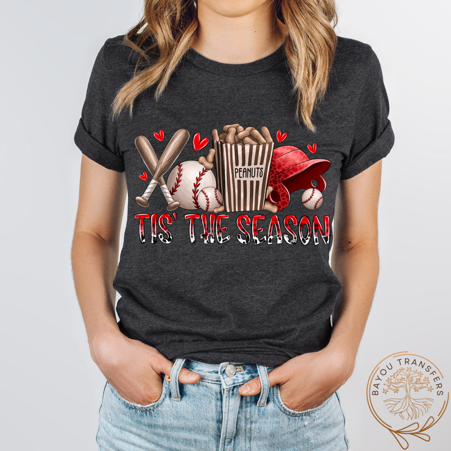 Tis the Season Baseball - Thin Matte Screen Print Transfer