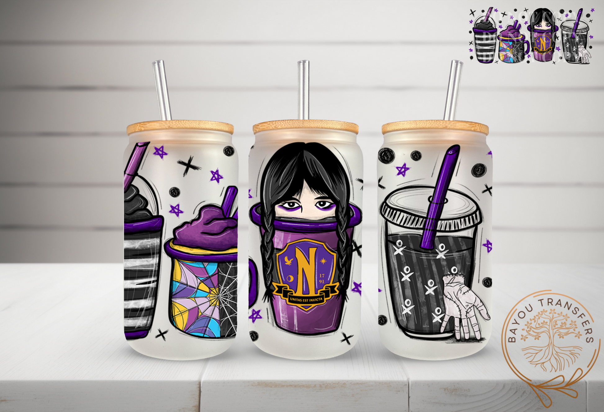 Wednesday Latte - 16OZ UV DTF Cup Wrap – BAYOU TRANSFERS Wednesday Latte - 16OZ UV DTF Cup Wrap – BAYOU TRANSFERS